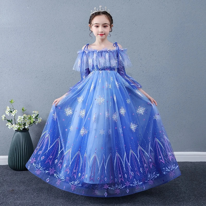 

Flower Girl Dresses for Weddings Spaghetti Strap Three Quarter Sleeves Kids Party Communion Dresses Appliques Princess Dress