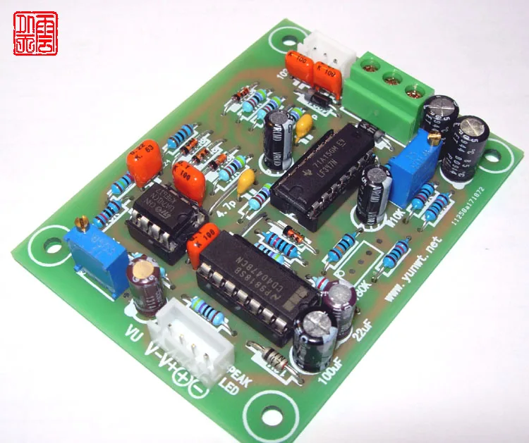 VU Meter Head Level Meter Driver Board Balanced Input, with PEAK LED Indication, Professional Recording Studio