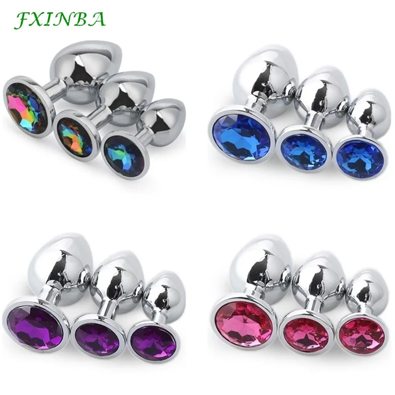 FXINBA Stainless Steel Anal Plug Metal Butt Plug Large Set Tail Anal Beads Jewelry Buttplug Adult Sex Anal Toys for Women Man