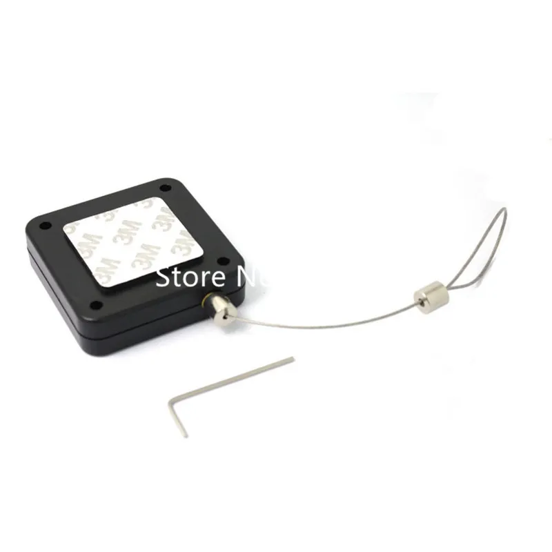 50pcs/lot Square Spring Return Steel Cable Reel Retractable Plus Fixed Loop End Retractable Long wire anti-theft cable Pull Box