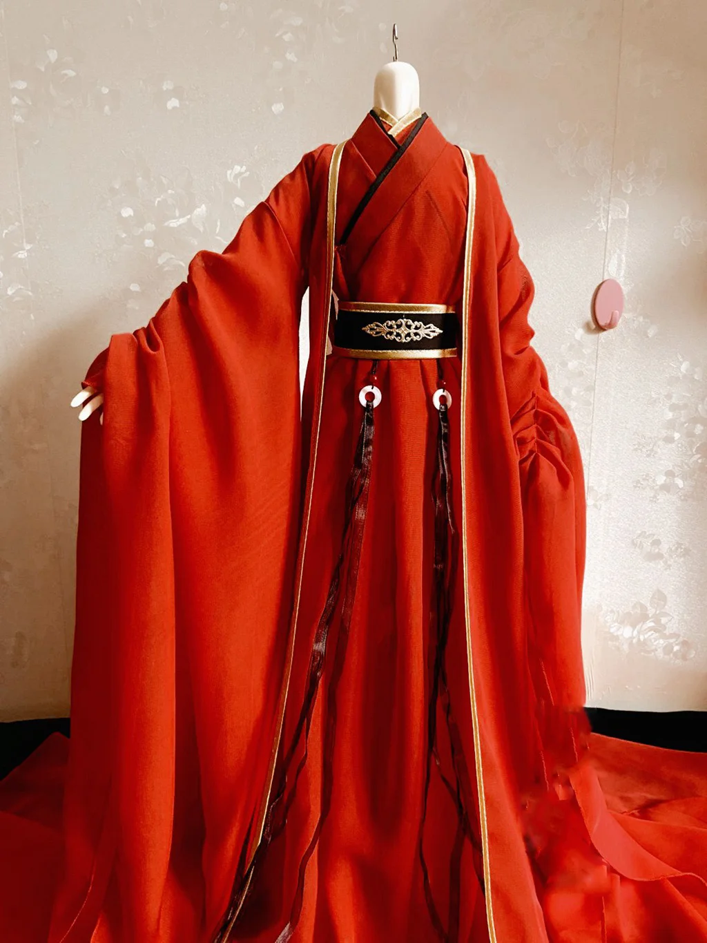 1/4 1/3 Scale BJD Clothes Accessories Ancient Costume Chinese Red Hanfu Samurai Dress For BJD/SD MSD SSDF 80cm Strong Uncle A807