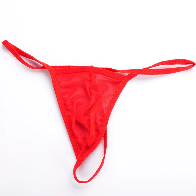 Men G-string Thongs Mesh Underwear T-back Briefs Bikini Underpants Spandex Bikini G-string Thong One-piece Ultra-thin Transparen