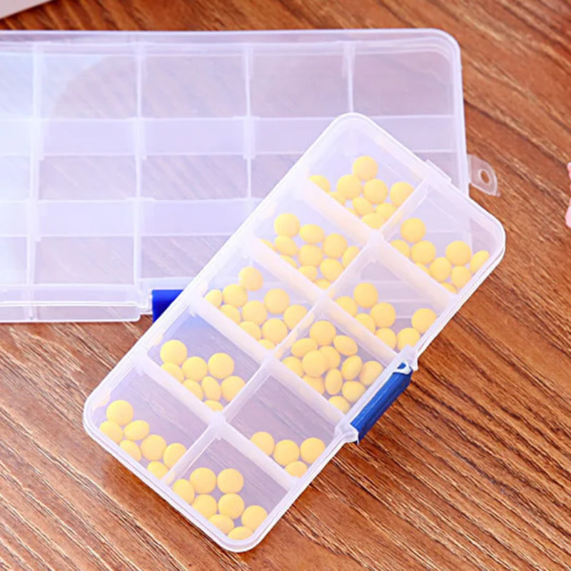 10 Compartment Transparent Fishing Pouch Storage Box Square Fishing Spoon Lure Box Hook Connector Accessory Tackle Box