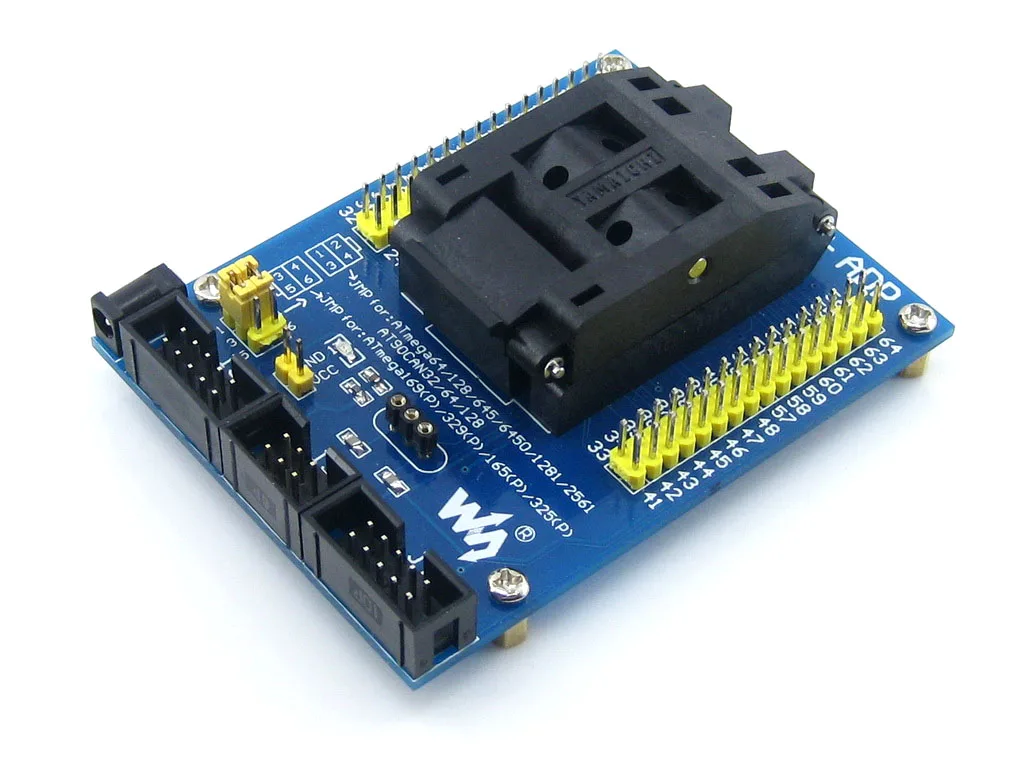 AVR Atmega TQFP64,Programmer Adapter,With interface,Burn-In Socket With A Simple Board,Especially For AVR MCUs In TQFP64 Package