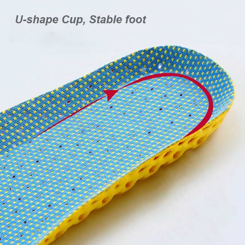 Sport Running Breathable Insoles Memory Foam Foot Health Care Heel Shock Absorption Insert Pad for Men and Women