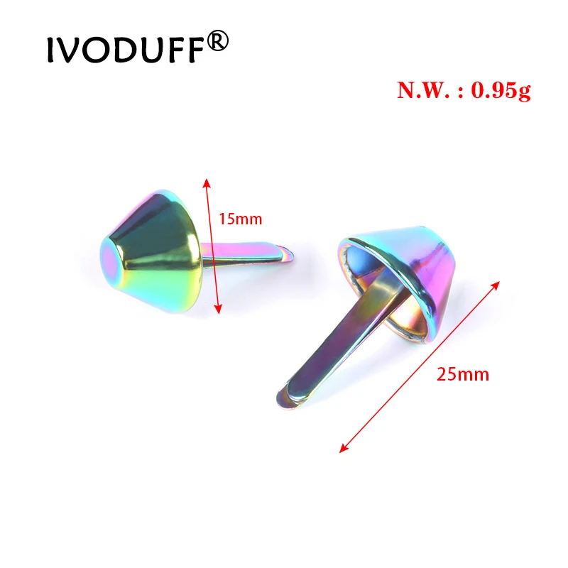 50 ножек для кошелька, металлические ножки для кошелька радужного цвета, металлические ножки для ручной работы «сделай сам» 15 мм, металлический