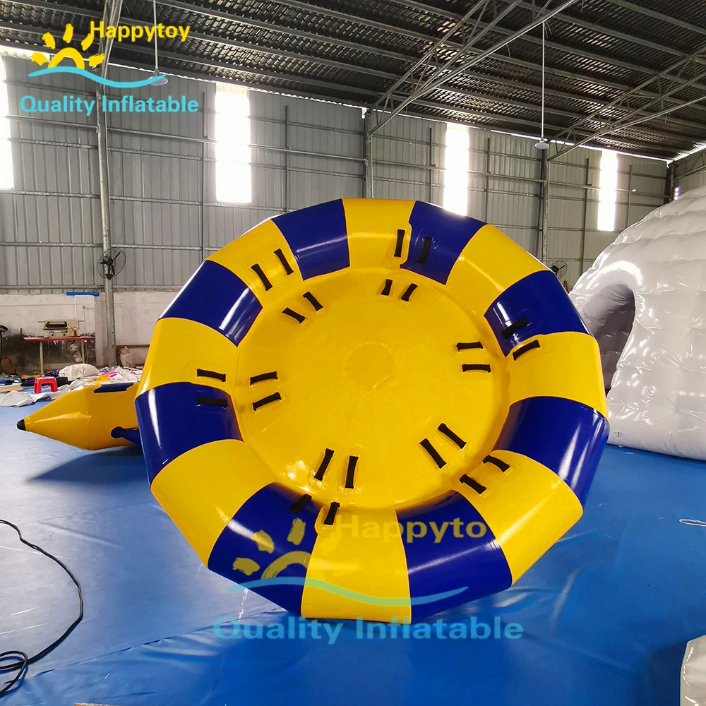 Exciting Inflatable Disco Boat Towable 0.9Mm Pvc Inflatable Spinner Saturn Water Toy For Sale