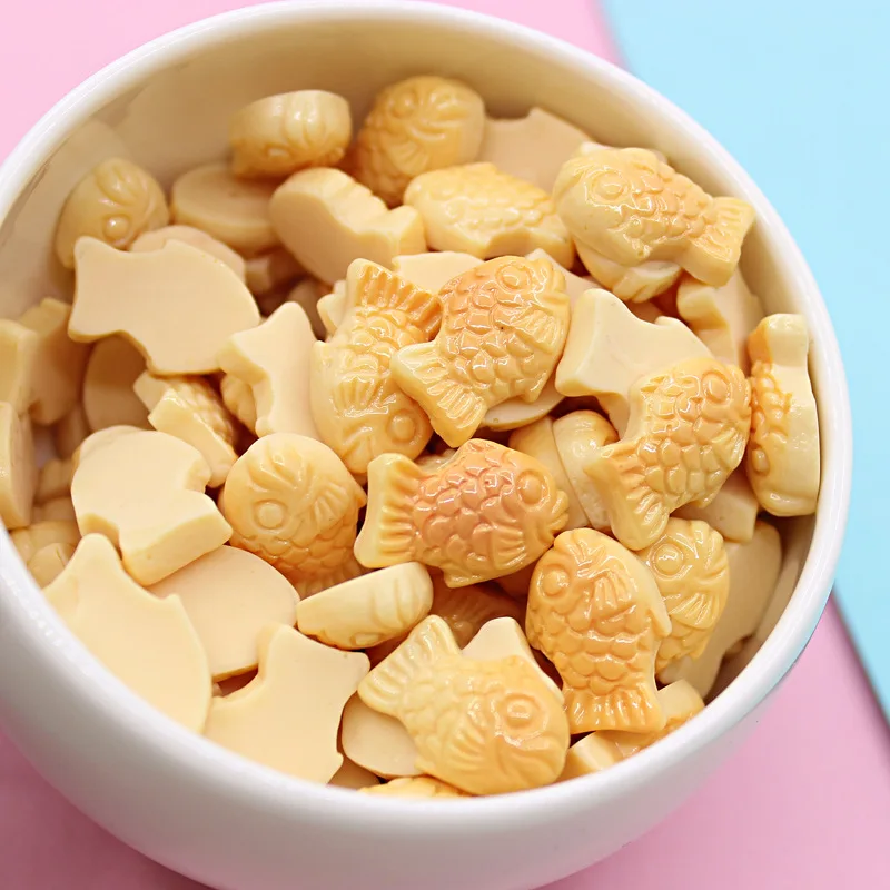 10pcs Cute Resin Fish Cookies Charms Simulation Food Pendants For DIY  Handmade Jewelry Making Earring Keychain Hair Accessories