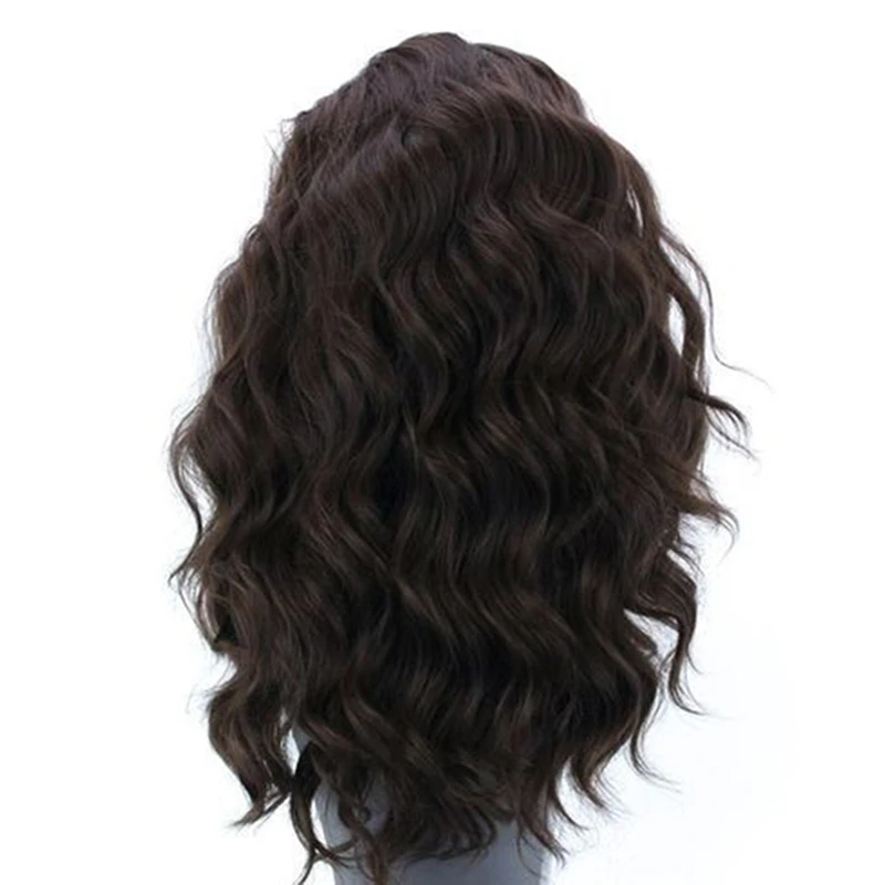 AIMEYA  Brown Wigs Loose Beachy Wave Synthetic Lace Front Wigs for Women Free Part Pre Plucked Natural Looking Daily Wear Wigs