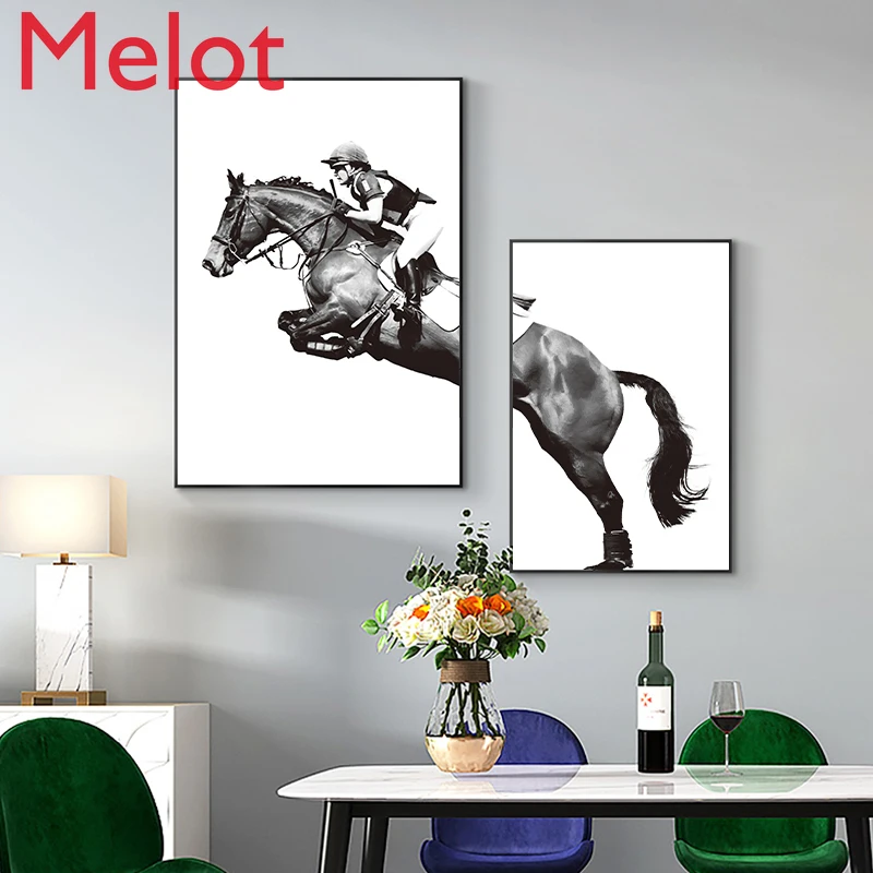 Living Room Decorative Painting Horse Restaurant Wall Decoration Study Wall Painting Modern Minimalist Mural Nordic Light Luxury