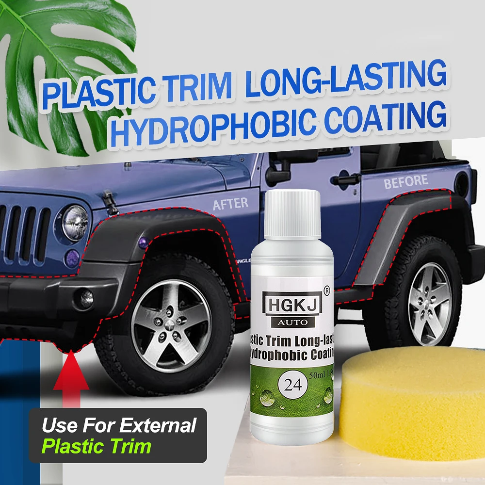 

100ML Car Plastic Renovator Trim Hydrophobic Liquid Plastic Restorer Polish Long-Lasting Protects Exterior Wax for Auto HGKJ 24