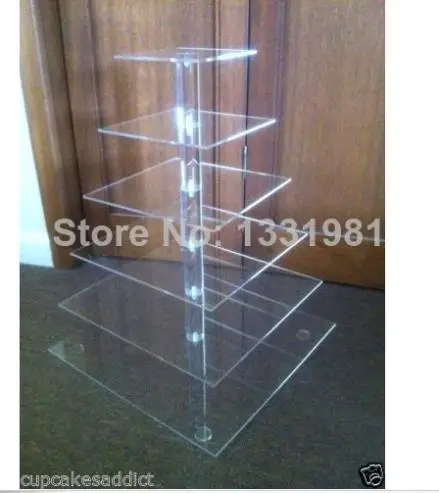 

event party supplies/ 6 Tier Clear Square Acrylic Party Cup Cake Stand 4mm Acrylic wedding decoration