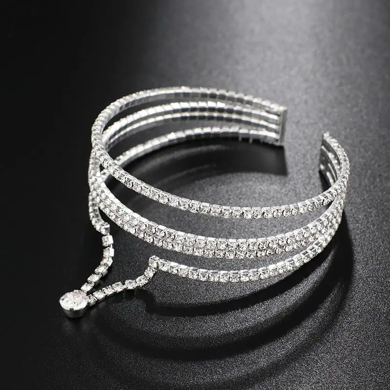 YFJEWE Trendy Elegant Opening Cuff Bangle &Bracelet For Women Charm  Crystal Adjustable Bangles Romantic Wedding Jewelry B274