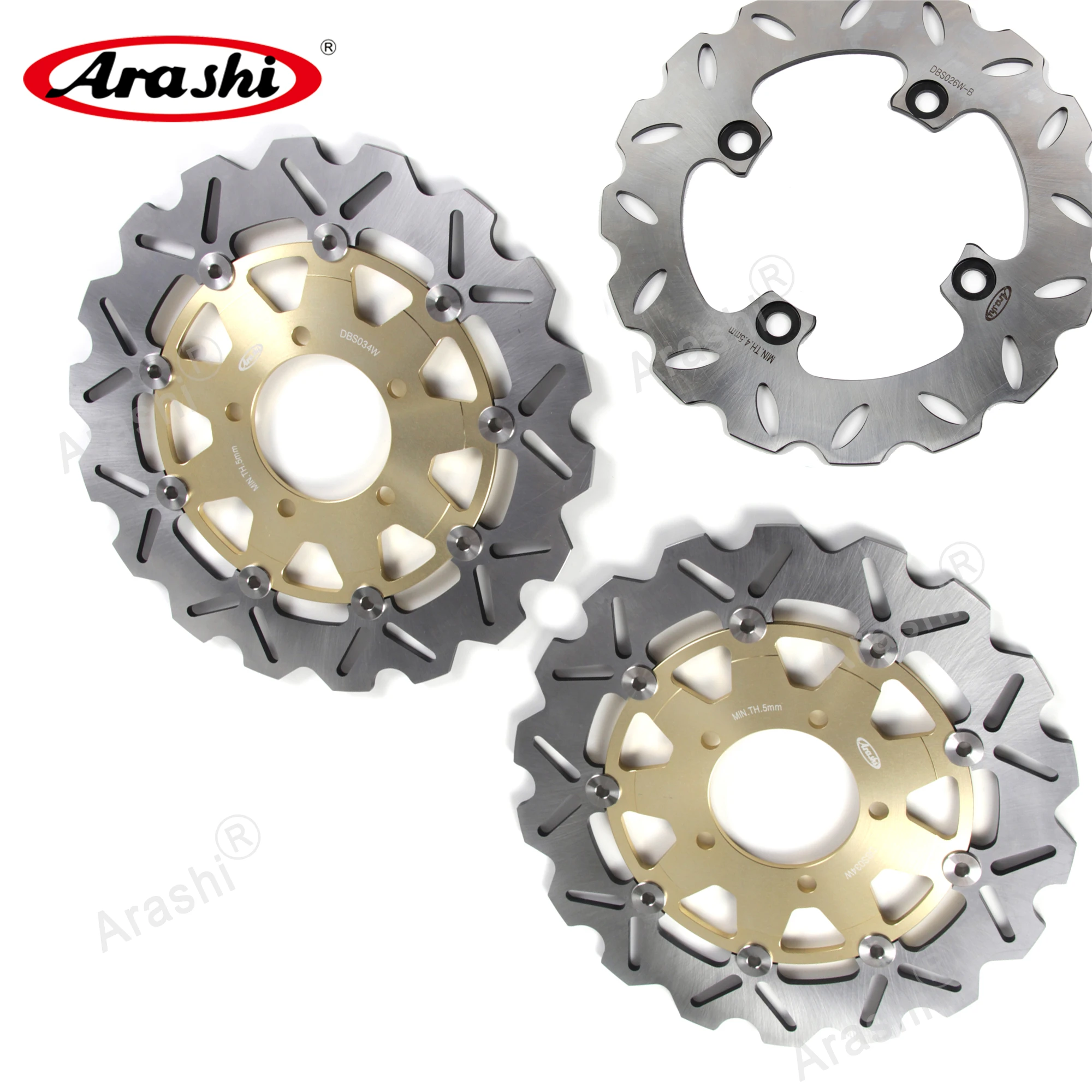 ARASHI For KAWASAKI NINJA ZX636 Front Rear Brake Rotors Brake Disc Set ZX 636 ZX 6R NINJA 2005 2006 ZX6RR ZX6R ZX10R ER6N ER6F