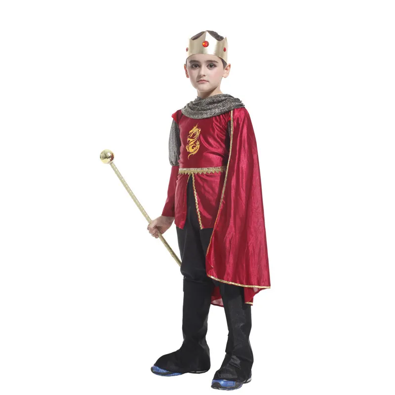 Kinderen Middeleeuwse Middelbare Leeftijd Koninklijke Jager Ridder Kostuum Eervolle Prins Koning Kostuums Carnaval Purim Halloween Cosplay Kostuum