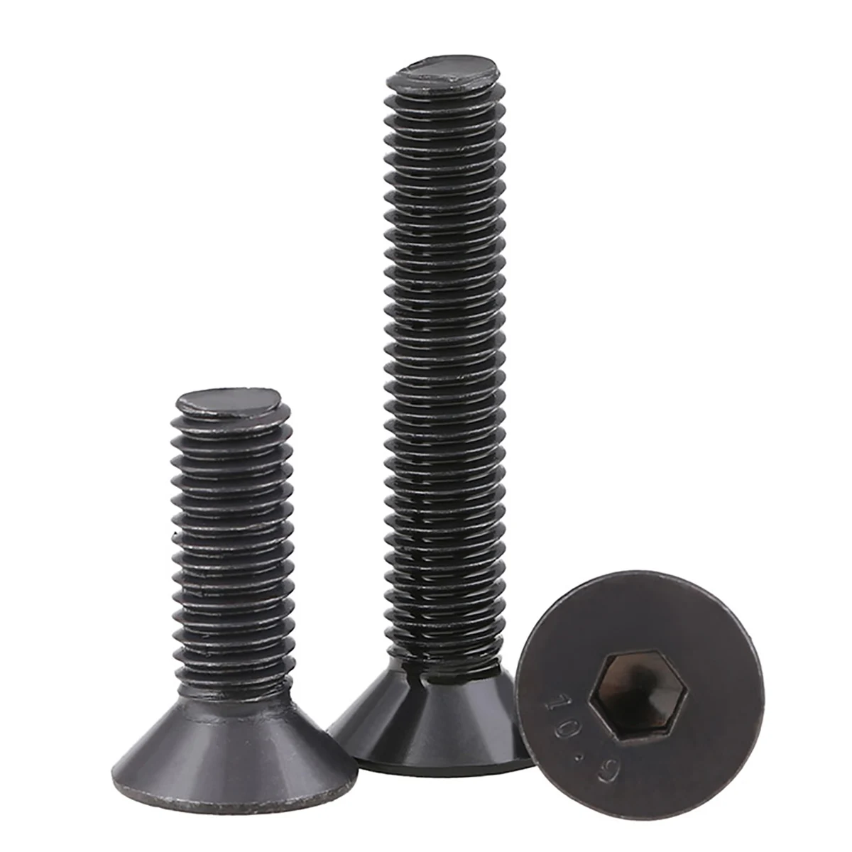 10pcs/lot UNC Thread Grade 10.9 High Tensile Steel Countersunk Bolts Allen Socket Screws UNC 4#-40,  6#-32,  8#-32, UNF 10#-32
