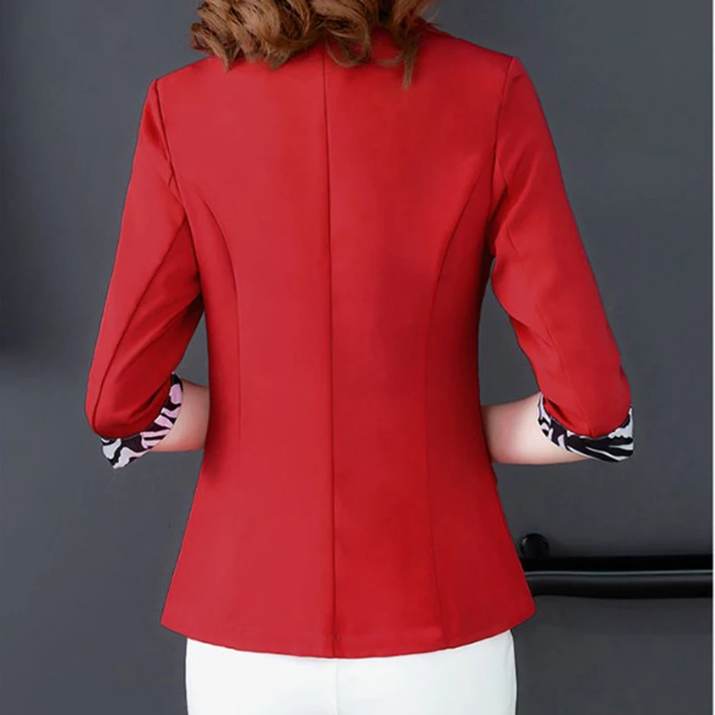 Blazer ajustado de estilo coreano para mujer, Chaqueta corta de retazos con un solo botón, traje pequeño de oficina, Tops 3XL, novedad de 2024