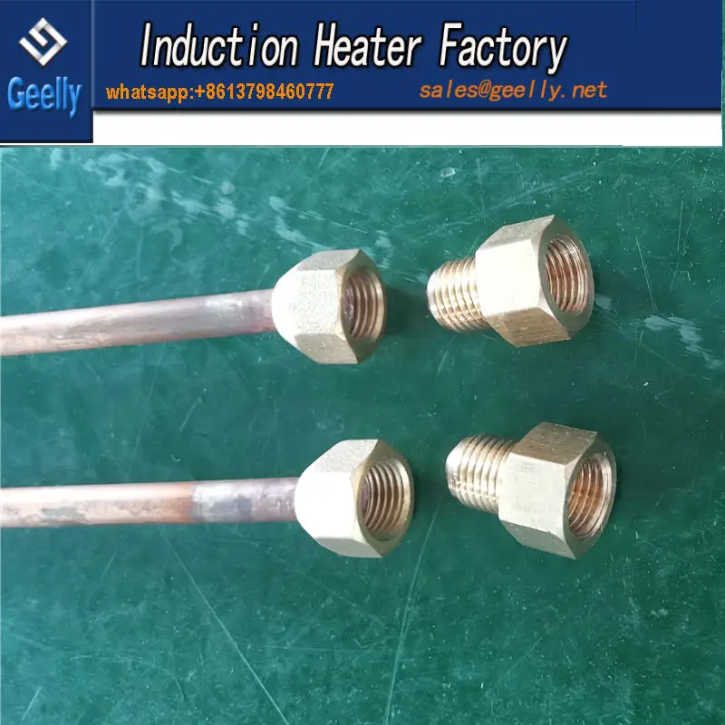 2 pcs induction heater connector fitting flare nuts induction coils connector adapter water in water out nut