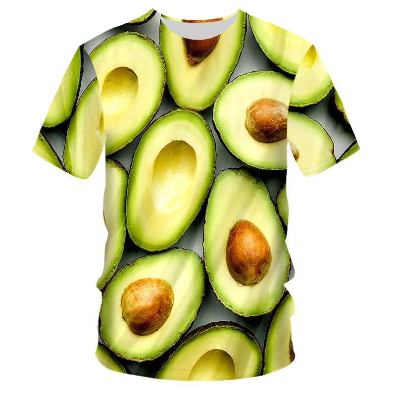 

Novelty Fruits Food 3D T Shirt Men Cans Of Avocado Printed Hip Hop Crewneck Short Sleeve Men/Women T-shirt Tee Tops Wholesale