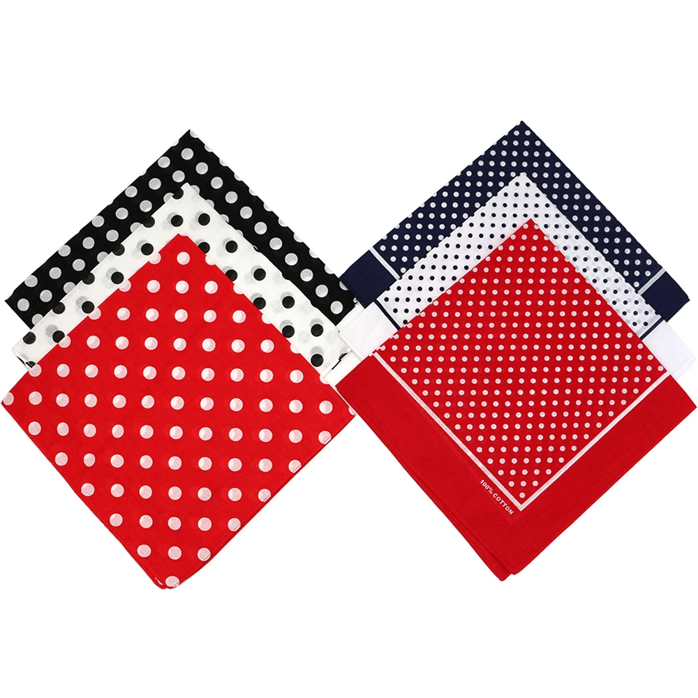 Basic Red/White/Black/Navy Dot Printing Bandanas Scarf  Women/Girl Headband Headwear Headscarves Hair Bands