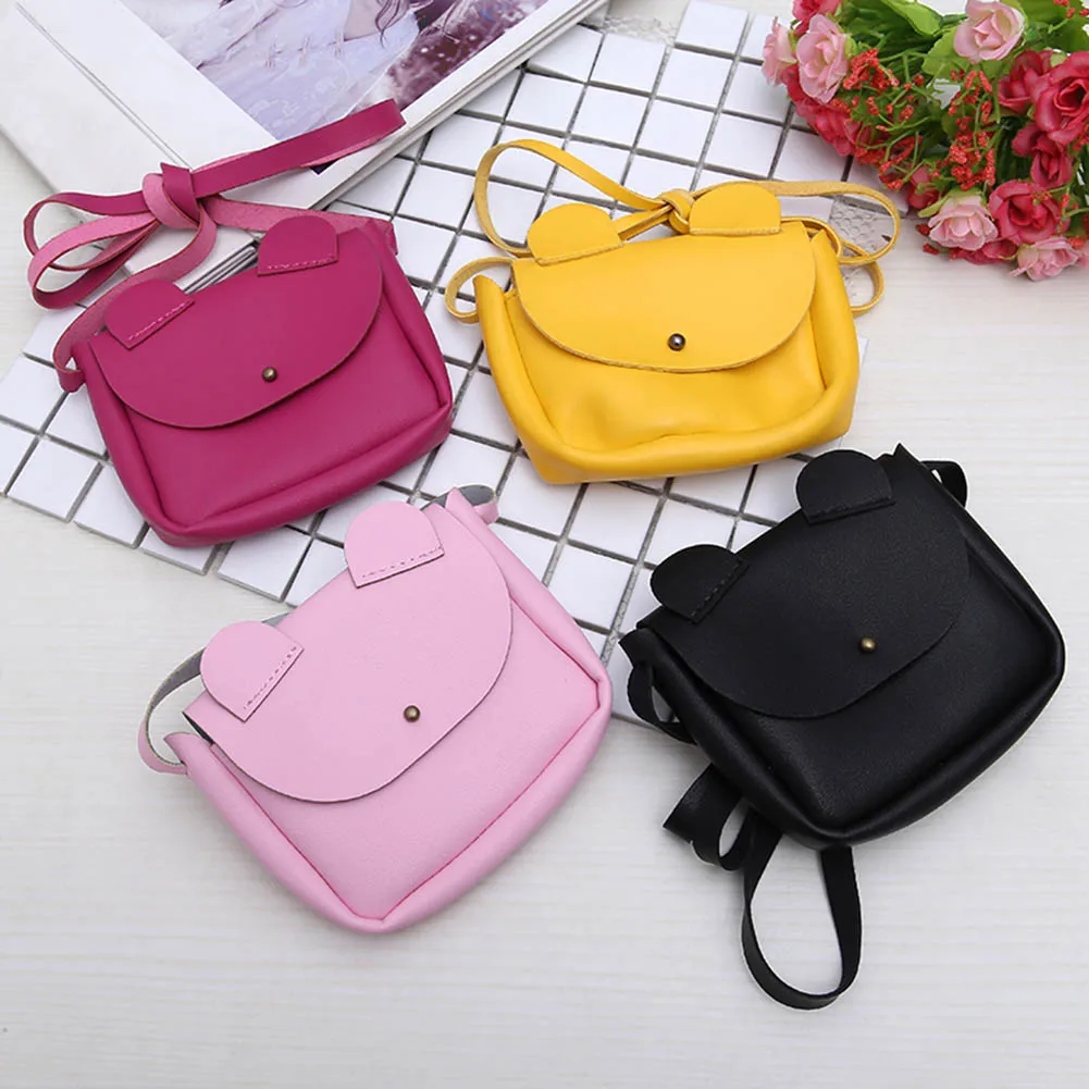 Popular Shoulder Bag Cute Cartoon Ears Kids Girls  Crossbody Sling PU Leather Children Small Coin Wallet Handbag -30