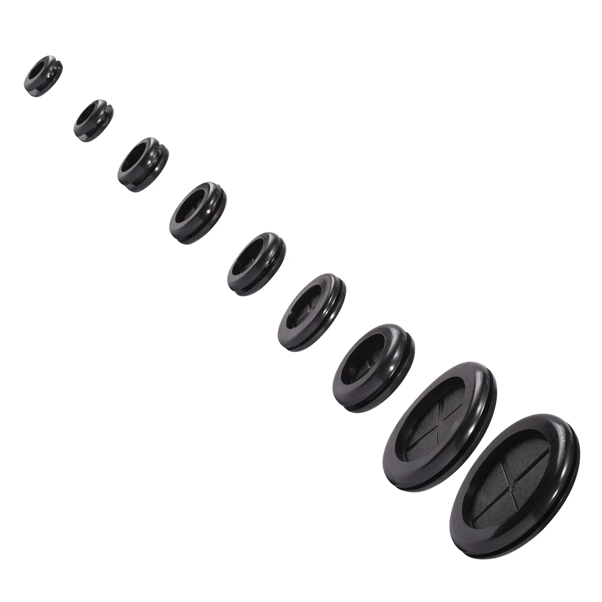 Flexible Rubber Grommet for Cable Hole Cover, Wire Organizer, Cable Pass Through, Round Gasket Black