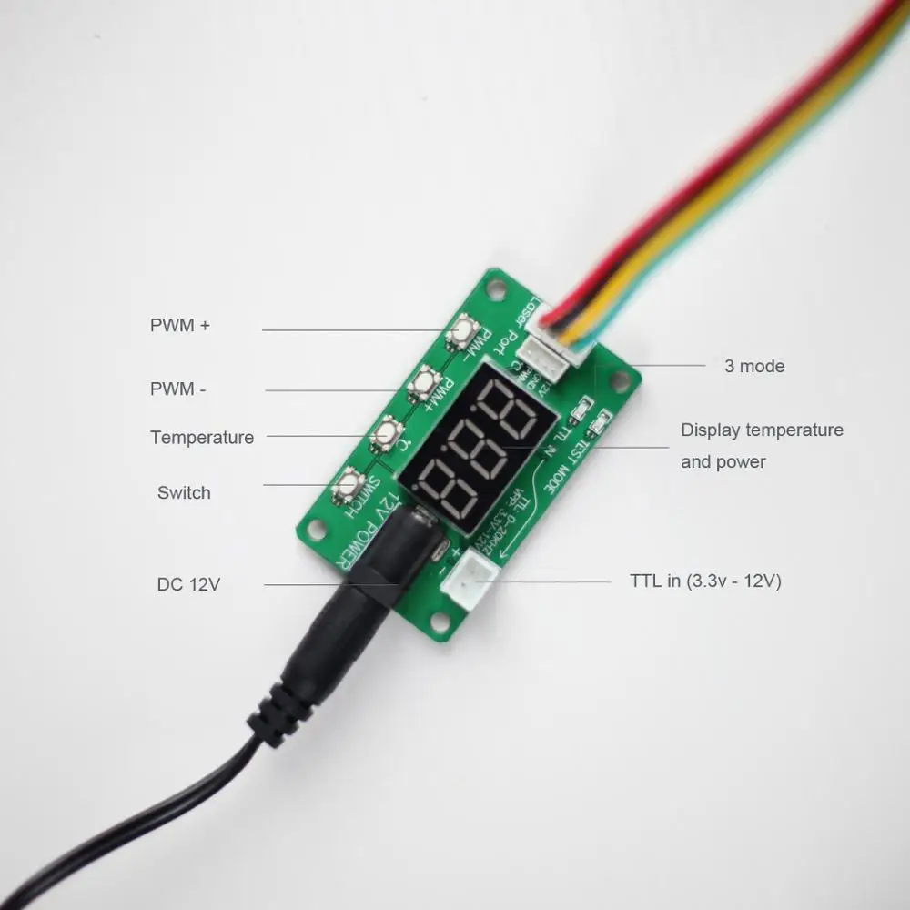 NEJE PWM/Temperature Signal Tester Board for Laser Module Manual PWM Control with Cable