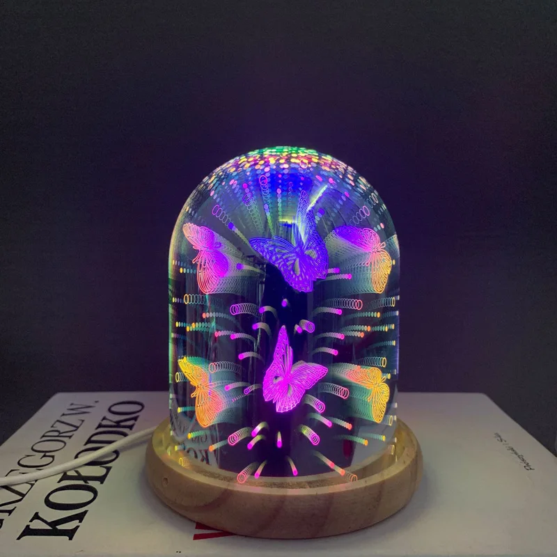 

Magic Colorful Firework Light Creative 3D Magic Night Light Fireworks Glass Shape Atmosphere Lamp for Bedroom