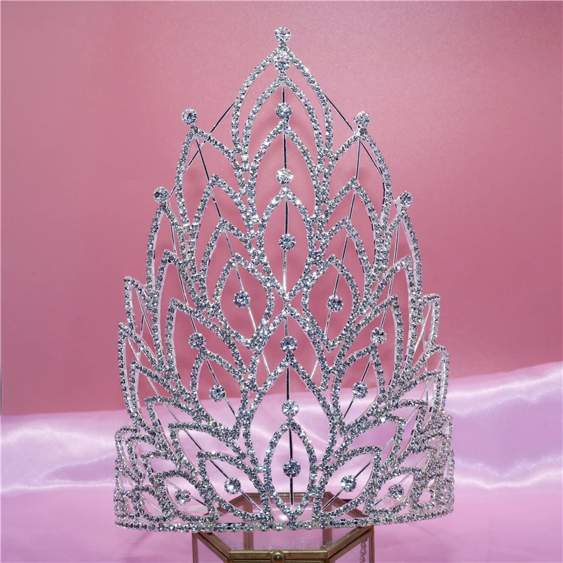 

Fashion Exquisite Rhinestone Temperament Princess Crown Luxury Bride Wedding Glittering Crystal Headdress Crown