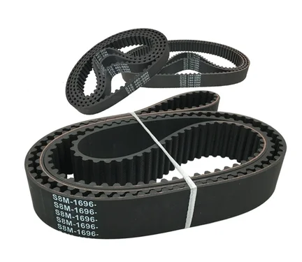 

S8M1128/1136/1152/1160/1168 STS Rubber Timing Belt Black 1PC