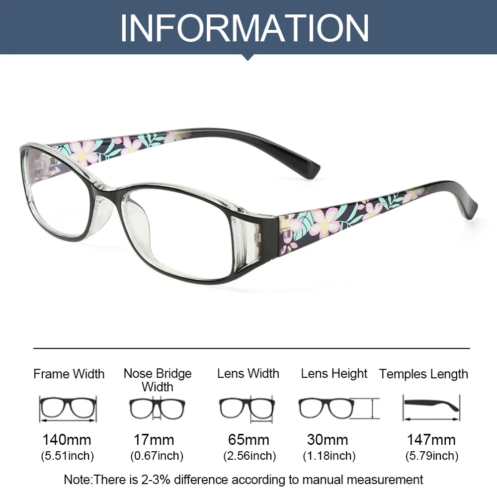 Vintage Anti-Blue Light Floral Reading Glasses Women Men Fashion Printing Flowers Presbyopia Eyeglasses Ladies Hyperopia Eyewear