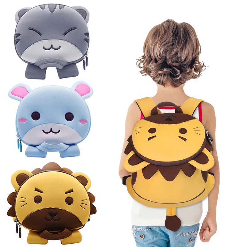 2023 New Children School Backpacks Leão Dos Desenhos Animados Kids School Bags para Meninas Meninos Criança Criança Animais Mochilas Mochila Escolar