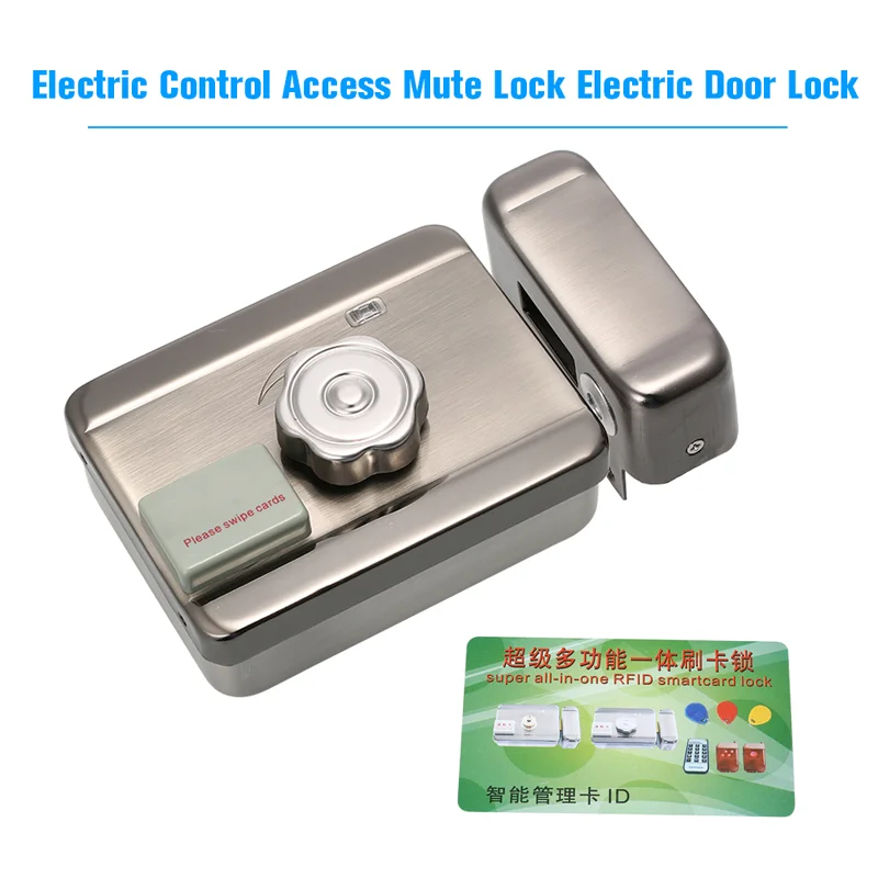 Electric Lock Castle & Gate Lock Access Control System Electronic Integrated RFID Door Rim Lock With ID Reader 125khz