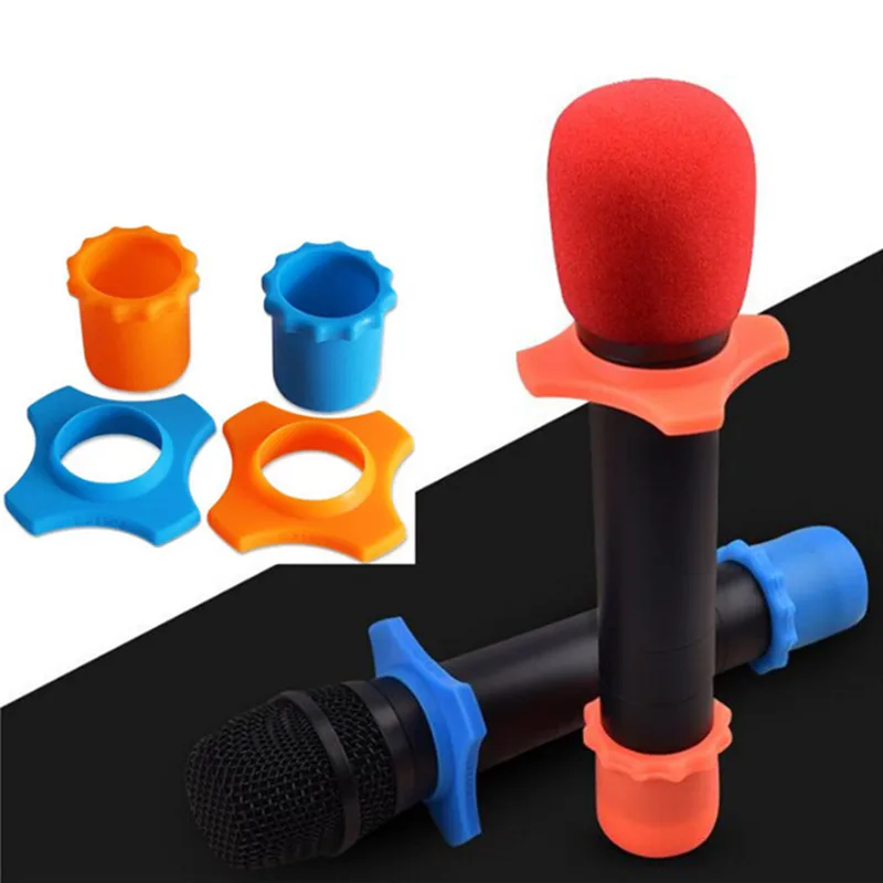 1 Set Microphone Anti-roll + Tail Sets Of Wireless Microphone Anti-skid Ring Protective Sleeve Beschermhoes Ktv Microfoon