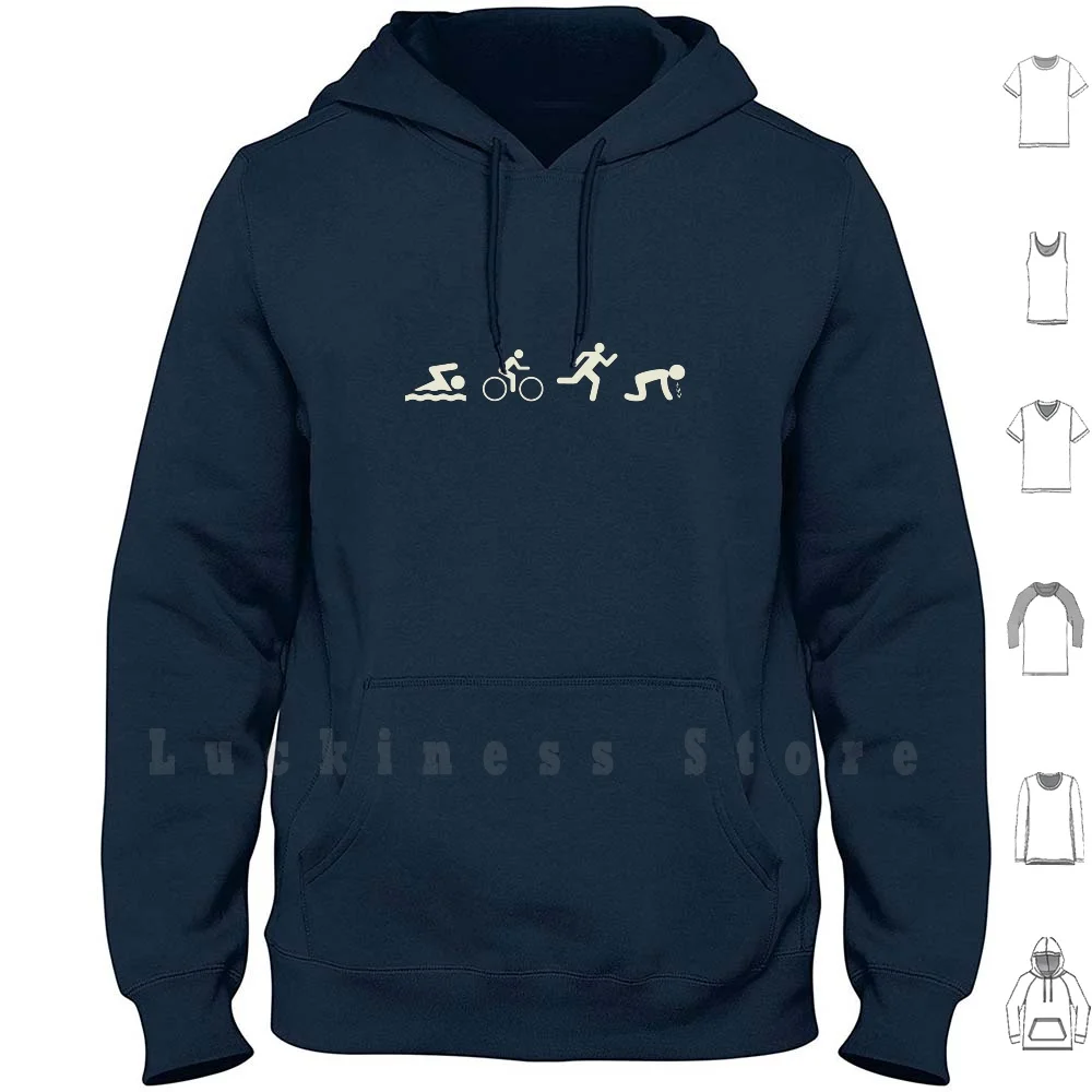 

Swim. Bike. Run. Puke. Hoodies Long Sleeve Running Saying Quote Marathon Triathlon Team Run Fitness Funny Training