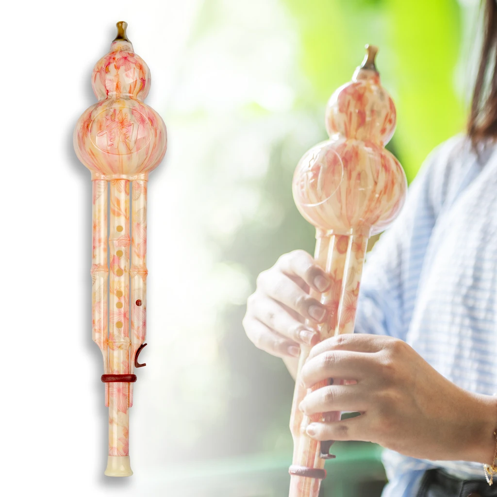 LOMMI Hulusi Trung Quốc Nhạc Cụ Quãng Tám Hulusi Sáo Woodwind Vân Nam SÁO BẦU Tre Hulusi Halisi Cucurbit Sáo Với Ốp Lưng