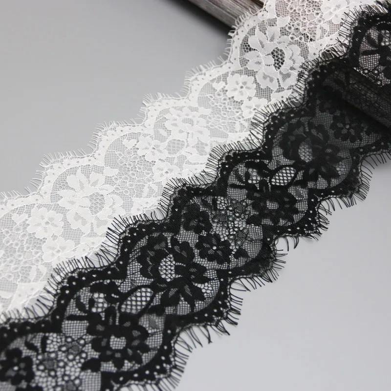 (3 meters/lot) 8cm White lace fabric Sewing Garment Ribbon Wedding Dress Fabric