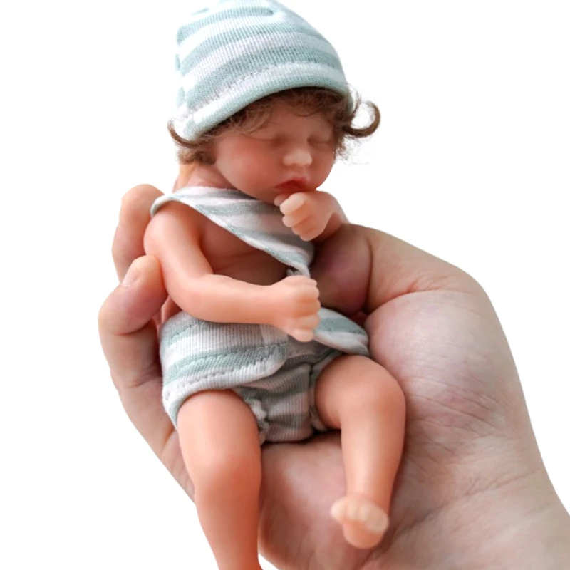 6in Mini Reborns Doll Baby Girl Doll Full Body silikonowa realistyczna sztuczna miękka zabawka z ukorzenionymi włosami popularne prezenty