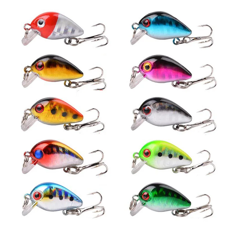 1Pcs Crank Fishing Lures 28mm 2g Artificial Hard Bait Minnow Bass Swimbait for Trout Crankbait With Treble Hook Fishing Tackle