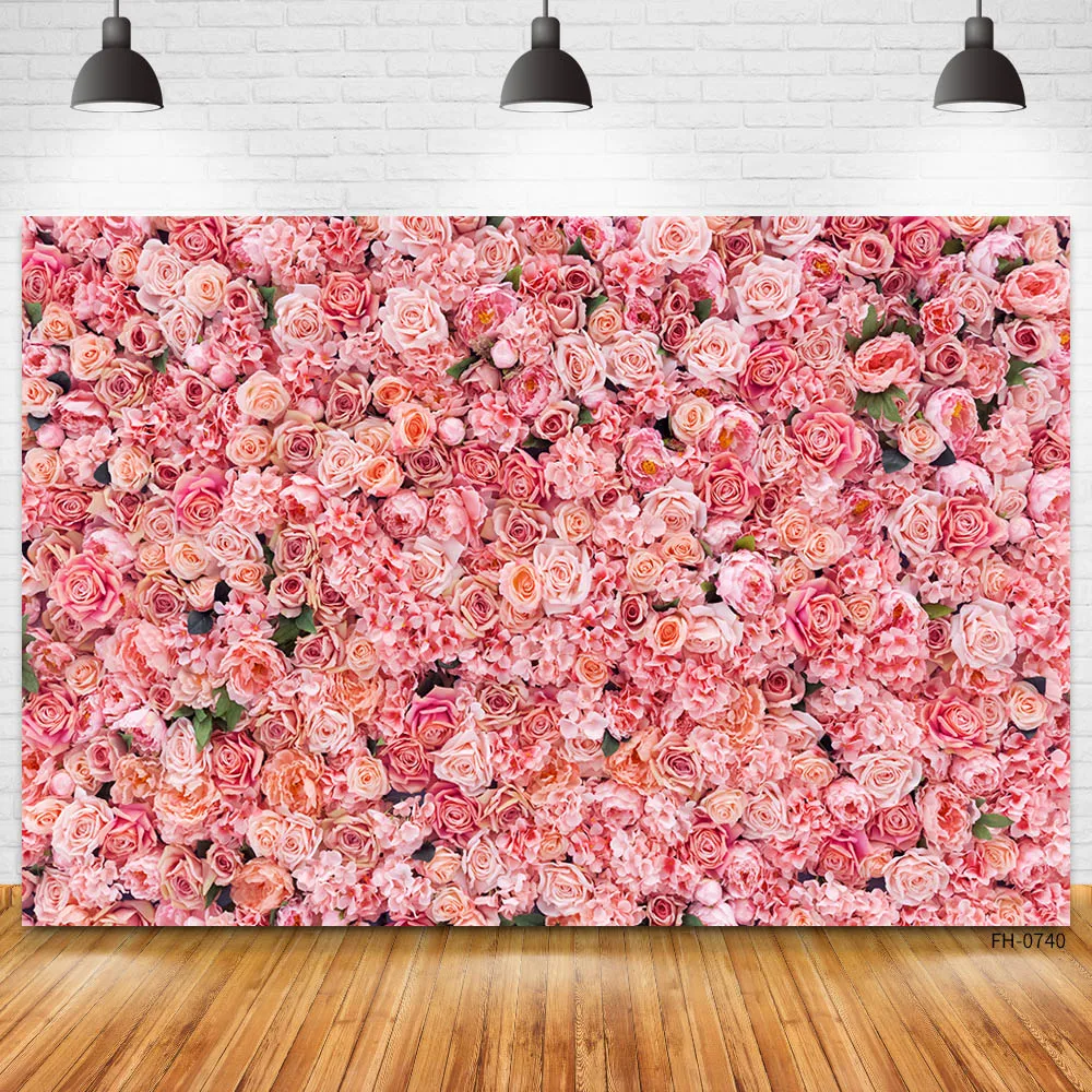 Wedding Lovers Photocall Floral Flowers Wall Baby Portrait Birthday Party Vinyl Backdrop Photography Background For Photo Studio