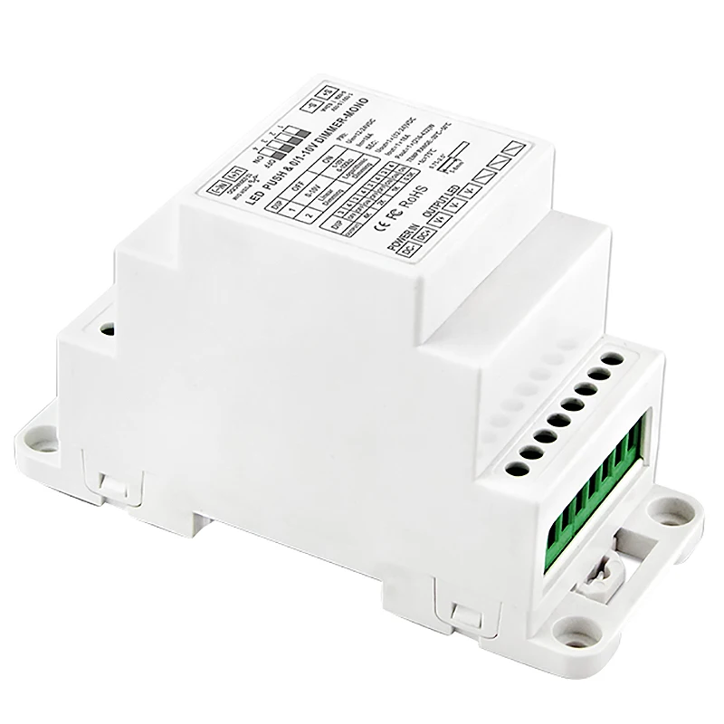 DIN Rail 0-10V 1-10V to PWM LED dimming driver,DC12-24V input,18A*1CH output dimmable  Led Dimming power driver PUSH driver