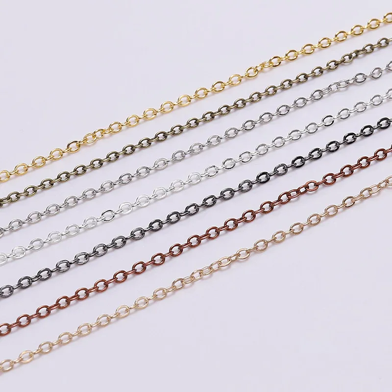 5M Metal Flattened O-chain Thin Chain 2.0/2.5/3.5mm for Diy Jewelry Necklace Cross Chain Five Meters