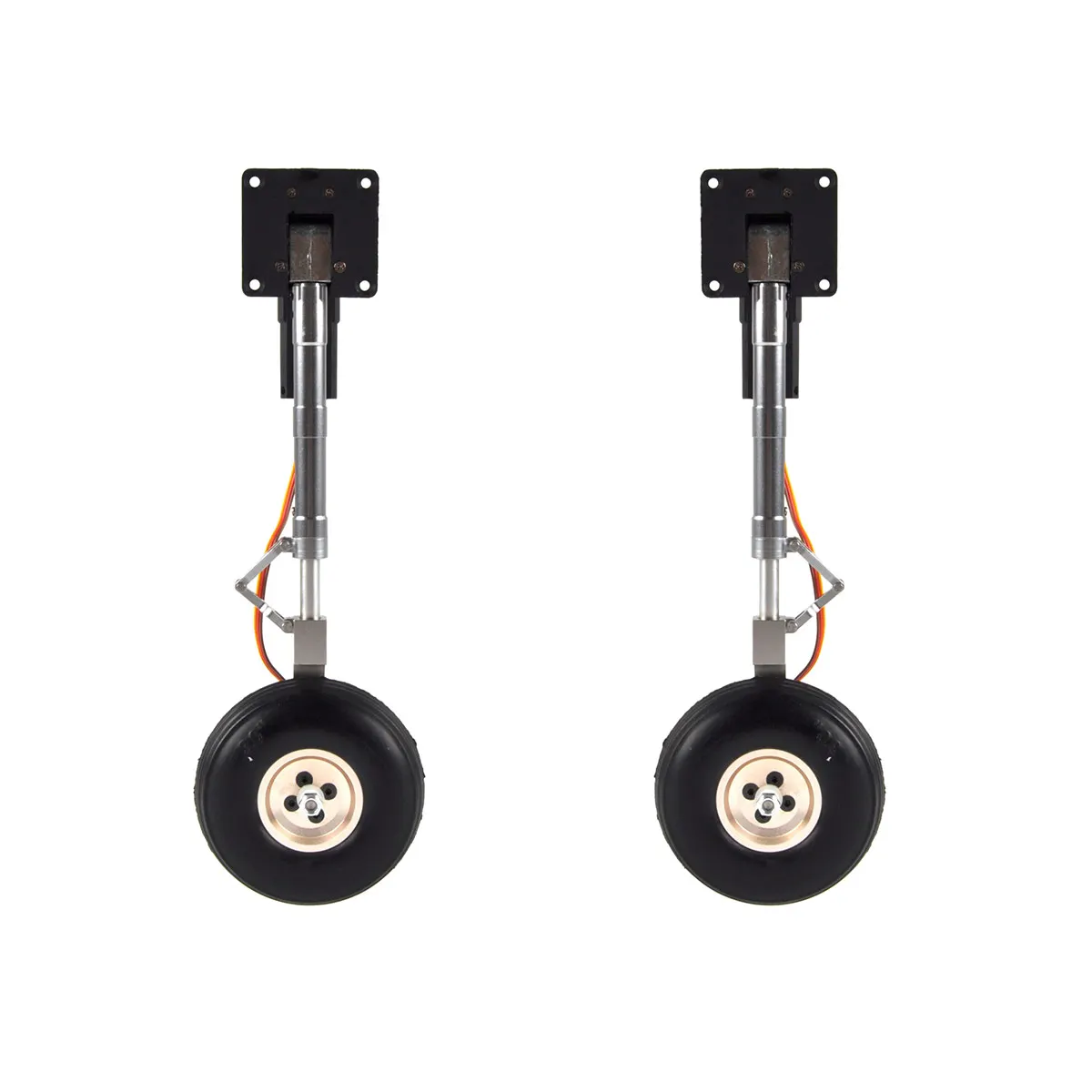 2pcs Main Retract Landing Gears Electric Servoless Retractable Bracket with Wheels for 5-6kg RC Airplane Model