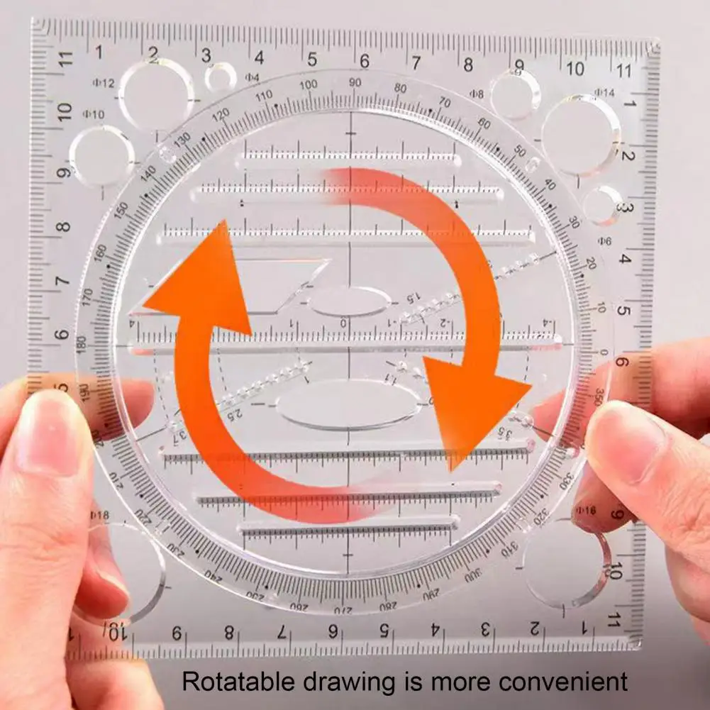 Precision Scale Measuring Ruler Round Corner Plastic Wide Application Geometric Ruler Drafting Tools
