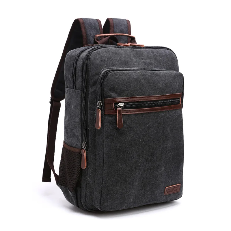 Imagem -02 - Homens Mochila de Lona Vintage Grande Capacidade de Viagem Bolsa de Ombro Bolsas de Escola para Adolescentes Notebook Masculino Mochila Laptop para Homens