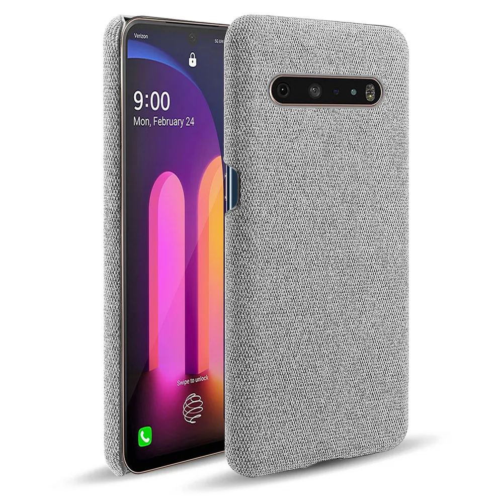 Cloth Cases For LG V60 ThinQ 5G Case Slim Retro Cloth Hard Phone Cover For LG V60 ThinQ 5G LM-V600 6.8\