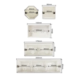 UBARO Socket & Wall Light Switch Installation Concealed Box PC Plastic Fireproof Material White Surface Outlet Junction Case