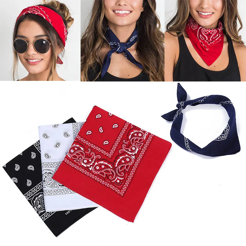 1PC Newest 100% Cotton Hip-hop Bandanas for Male Female Head Scarf Scarves Wristband Headband Vintage Pocket Towel Hot Selling