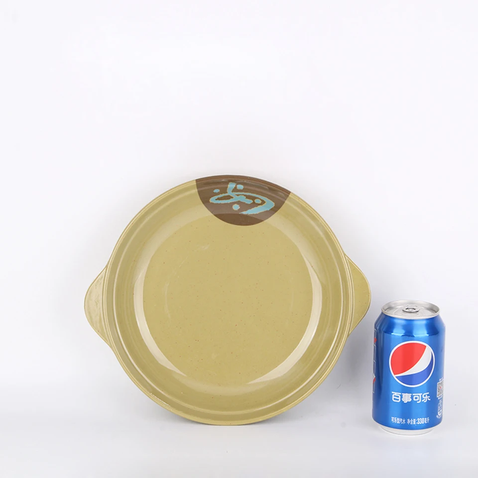 Restaurant Round Dish Melamine Imitation Porcelain Plastic Dish Canteen Kitchen Dining Rice Pasta Snack Bread Main Dish Plate