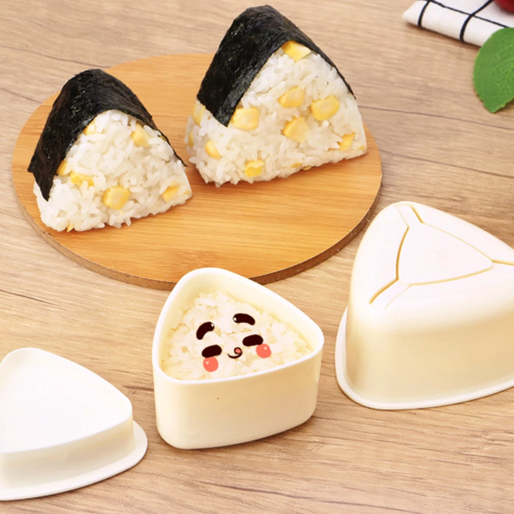 3PCS Set Sushi Mold Onigiri Rice Ball Food Press Triangular Sushi Maker Mold Japanese Bento Kitchen Gadget Sets Japanese Food